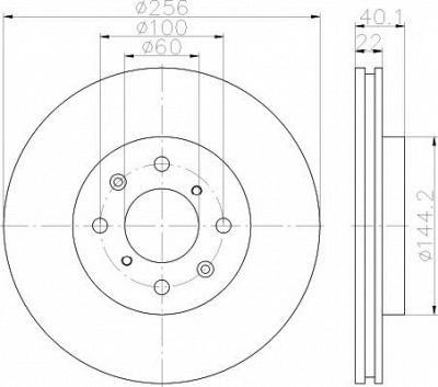 HELLA PAGID 8dd355117371 -  Тормозной диск